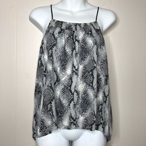 NO BOUNDARIES Snakeskin Print Halter Tank